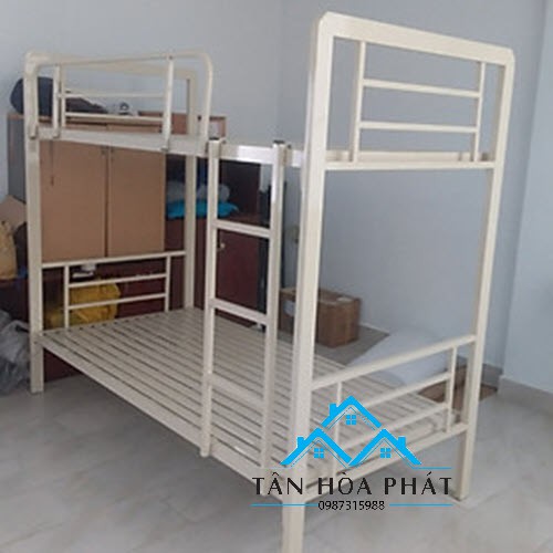 Giường sắt hộp 2 tầng sắt dày cao cấp Ngang : 1m2x1m2( Tầng Dưới – Tầng Trên)