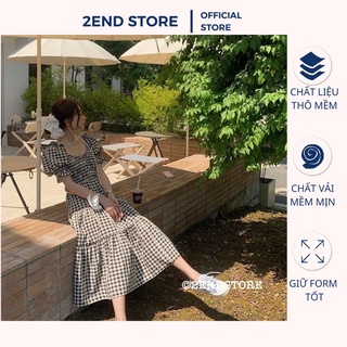 2END Váy kẻ nữ dáng dài Vintage - Váy maxi kẻ nữ (Version 2)
