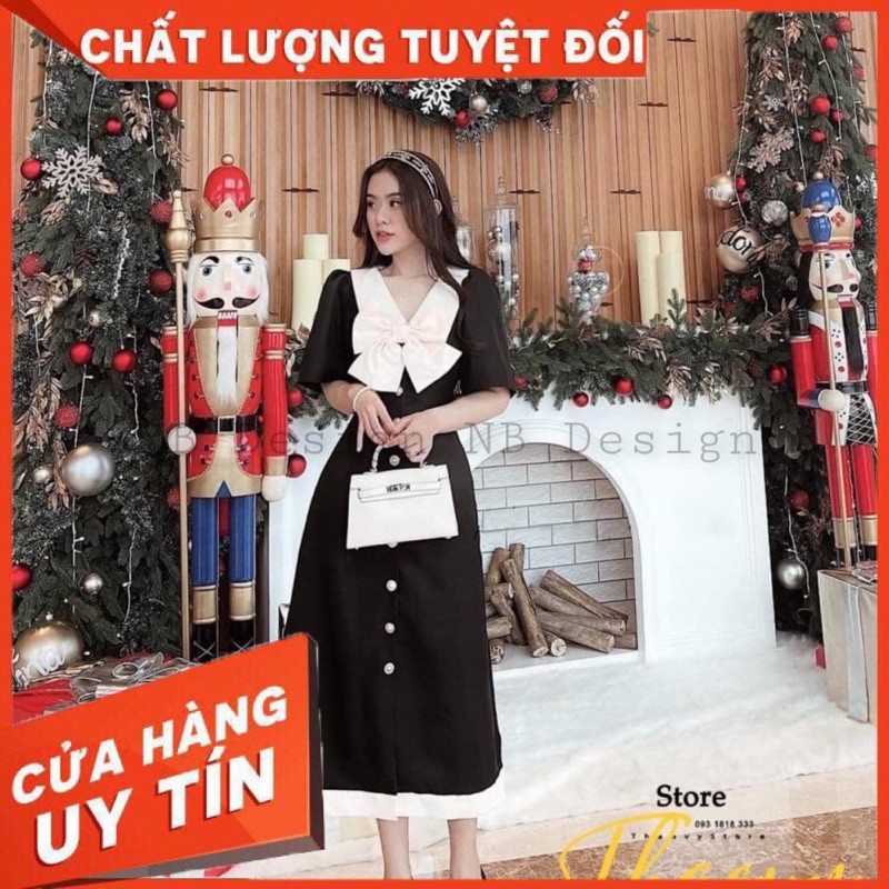 Váy Cúc Nơ Ngực Tay Bồng Về Hàng Cực Xinh [ 𝐅𝐑𝐄𝐄 𝐒𝐇𝐈𝐏 ] Chất Tuyết Mưa Mềm Đẹp Hàng May Kỹ Khoá Lưng Cẩn Thận Sỉ