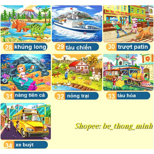 [CHỌN HÌNH TỪ19-34] - Puzzle ghép hình gỗ 60 mảnh nhiều mẫu siêu đẹp ( LINK 2)