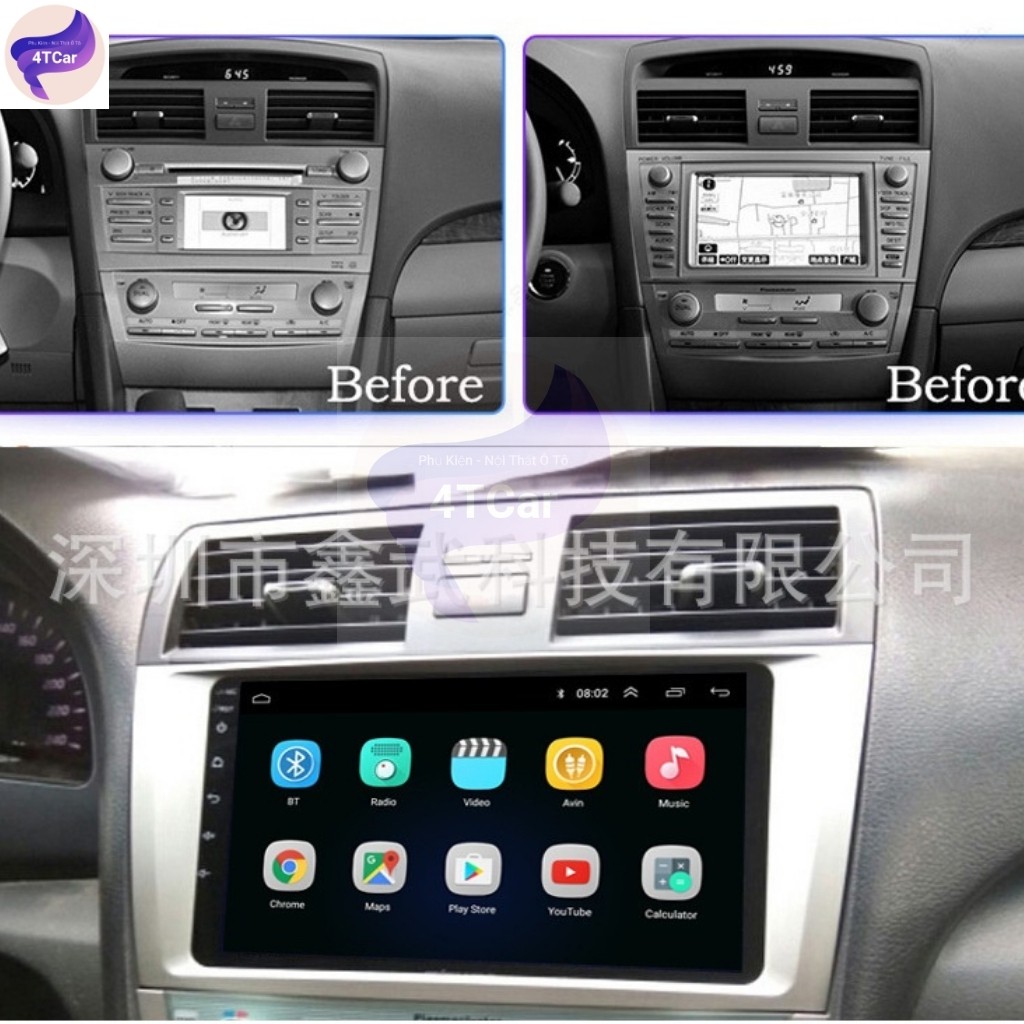 Mặt dưỡng Toyota Camry 2006-2009  lắp màn hình dvd android  9 Inc  - Hàng Chuẩn