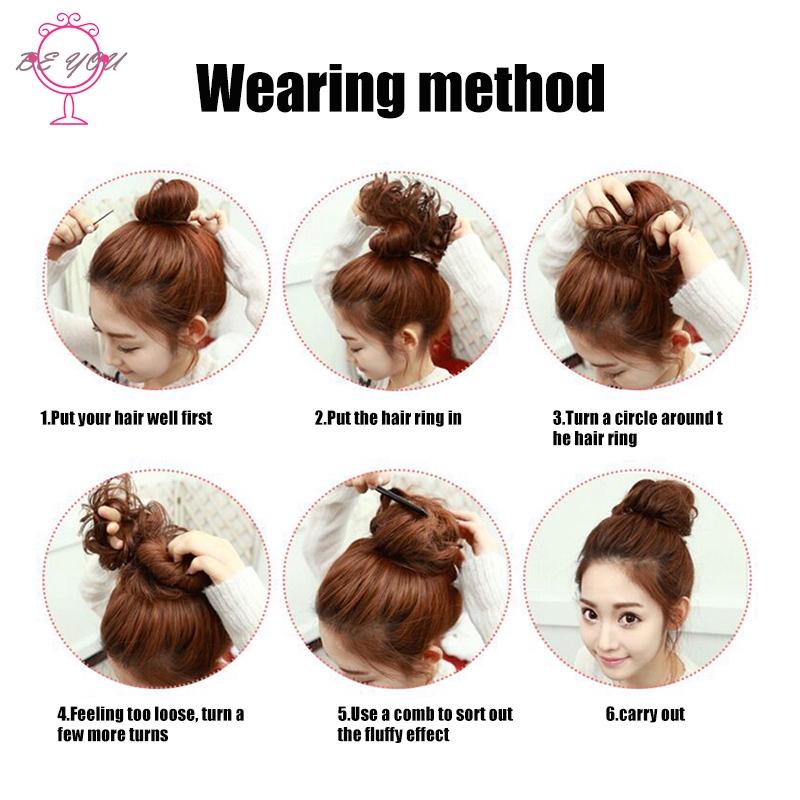 BY Easy to Wear Stylish Hair Scrunchies Naturally Messy Curly Bun Hair Extension