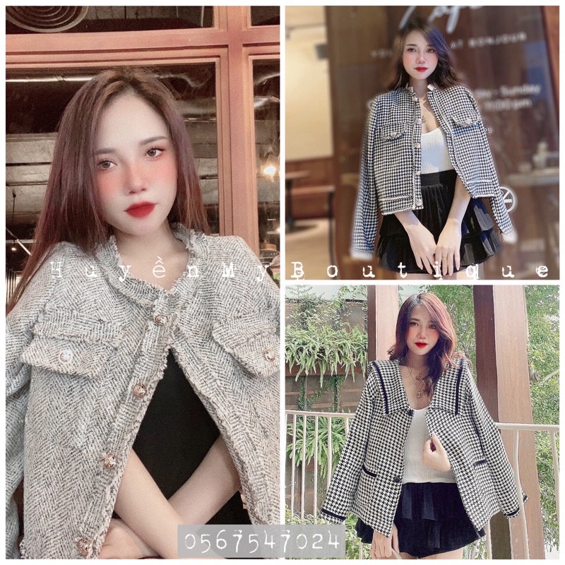 [Video Cận Chất ] Áo khoác dạ tweed 2 lớp, khoác dạ nữ hàng quảng châu loại 1