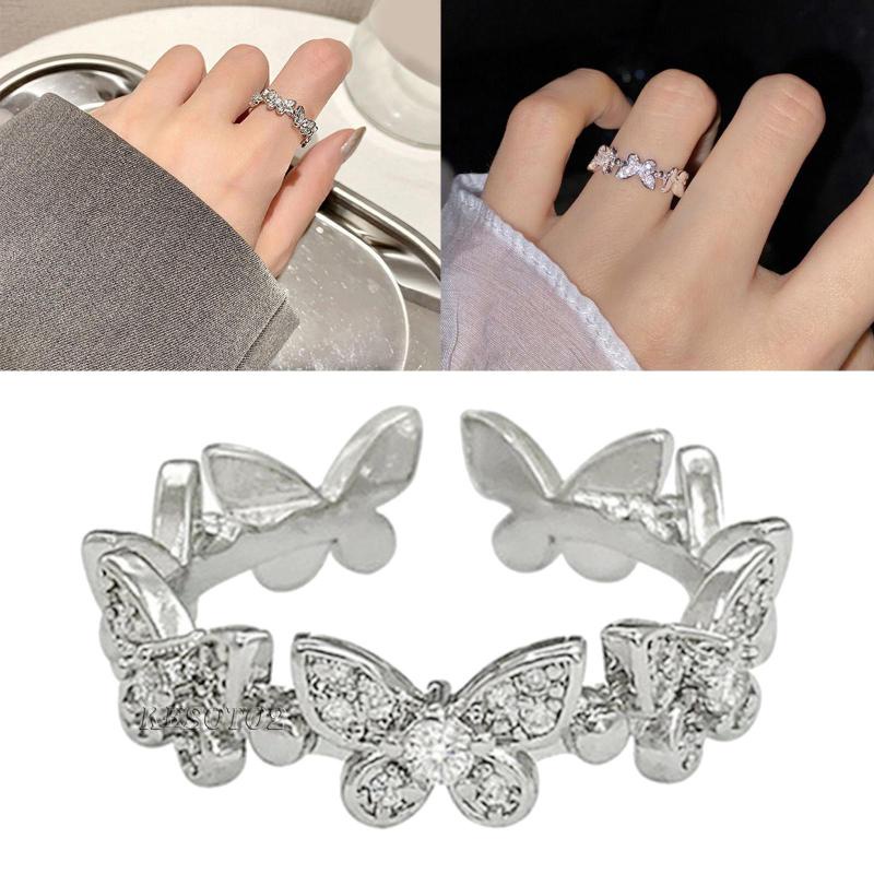 Nhẫn hở hình bướm chuyển động được thời trang
