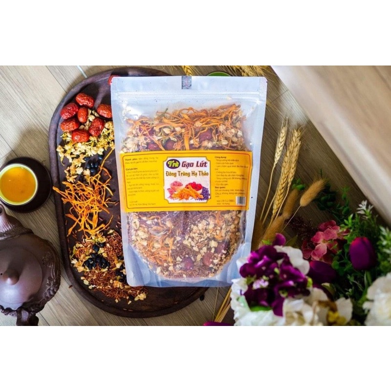 Trà gạo lứt đông trùng hạ thảo loại ngon nhất 1 kg đẹp da dáng tăng cường sức khoẻ