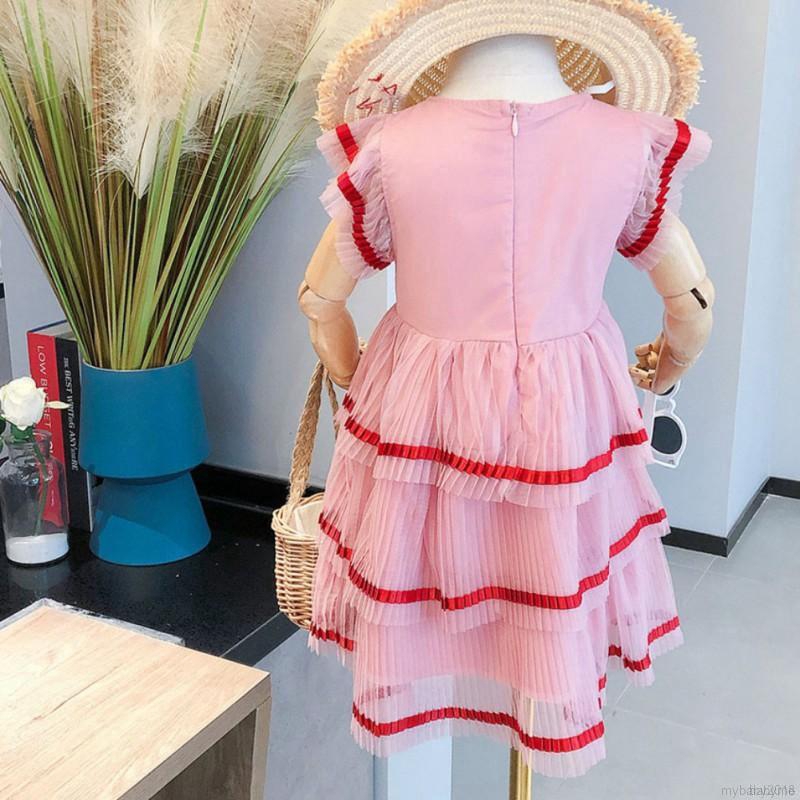 Đầm Xòe Không Tay Màu Sắc Cầu Vồng Xinh Xắn Cho Bé Gái