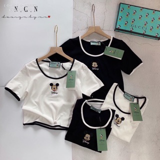 Áo thun thêu chuột Mickey