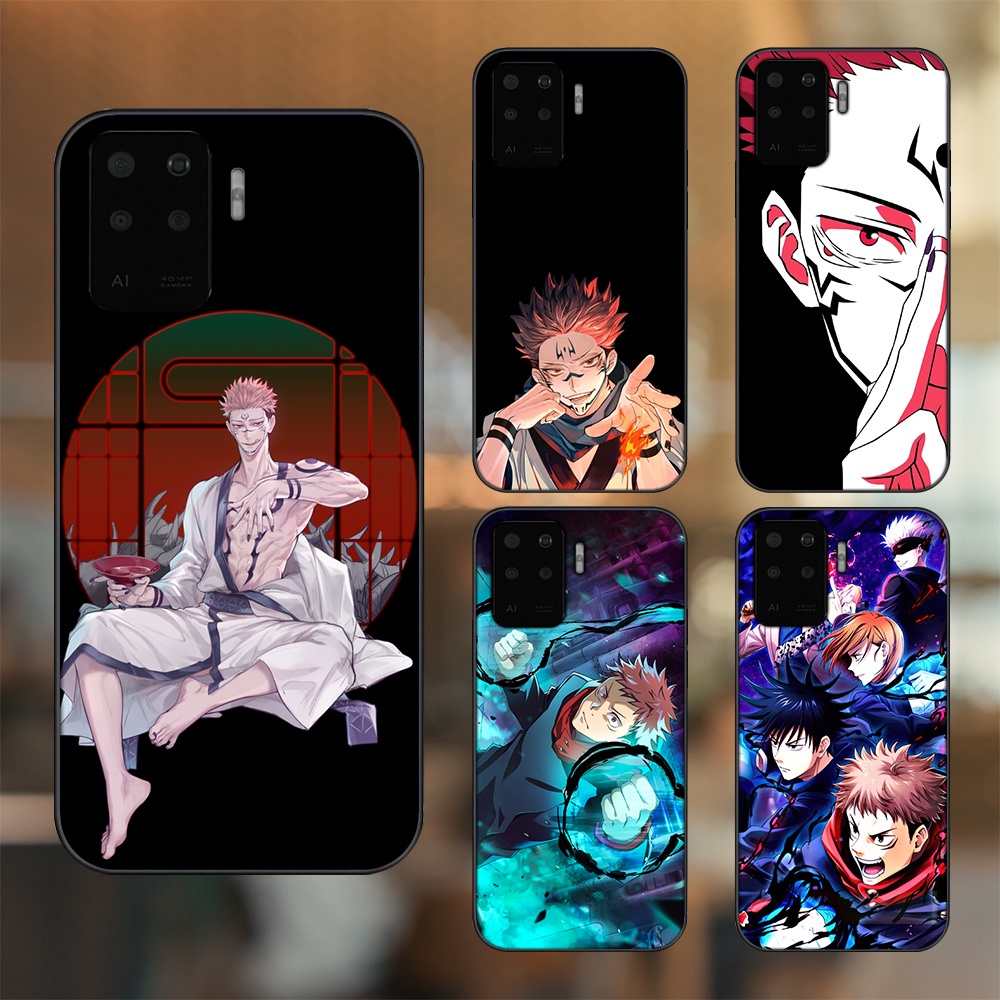 Ốp lưng Oppo A94 viền đen in hình Yuji Jujutsu Kaisen
