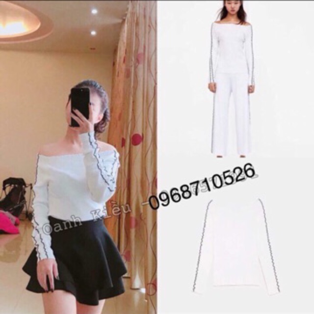 Áo trễ vai zara auth size s new tag rất đẹp