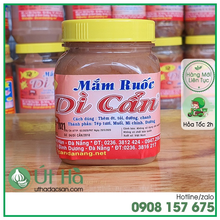 Mắm Ruốc Dì Cẩn Đặc Sản Nổi Tiếng Đà Nẵng Hủ 200gr Thơm Ngon Hảo Hạng - Út Hà Đặc Sản