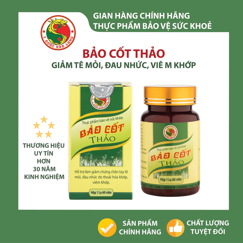 Viên uống giảm tê mỏi, đau nhức chân tay, viêm khớp Bảo Cốt Thảo, Y Dược Bảo Long