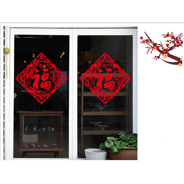 Decal trang trí tết - Bảng Chữ lớn đỏ chúc tân xuân