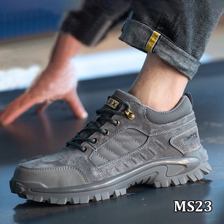 Giày bảo hộ HUTA chống đinh, chống trơn trượt, chống dập ngón da bò, cổ thấp, chính hãng màu đen xám