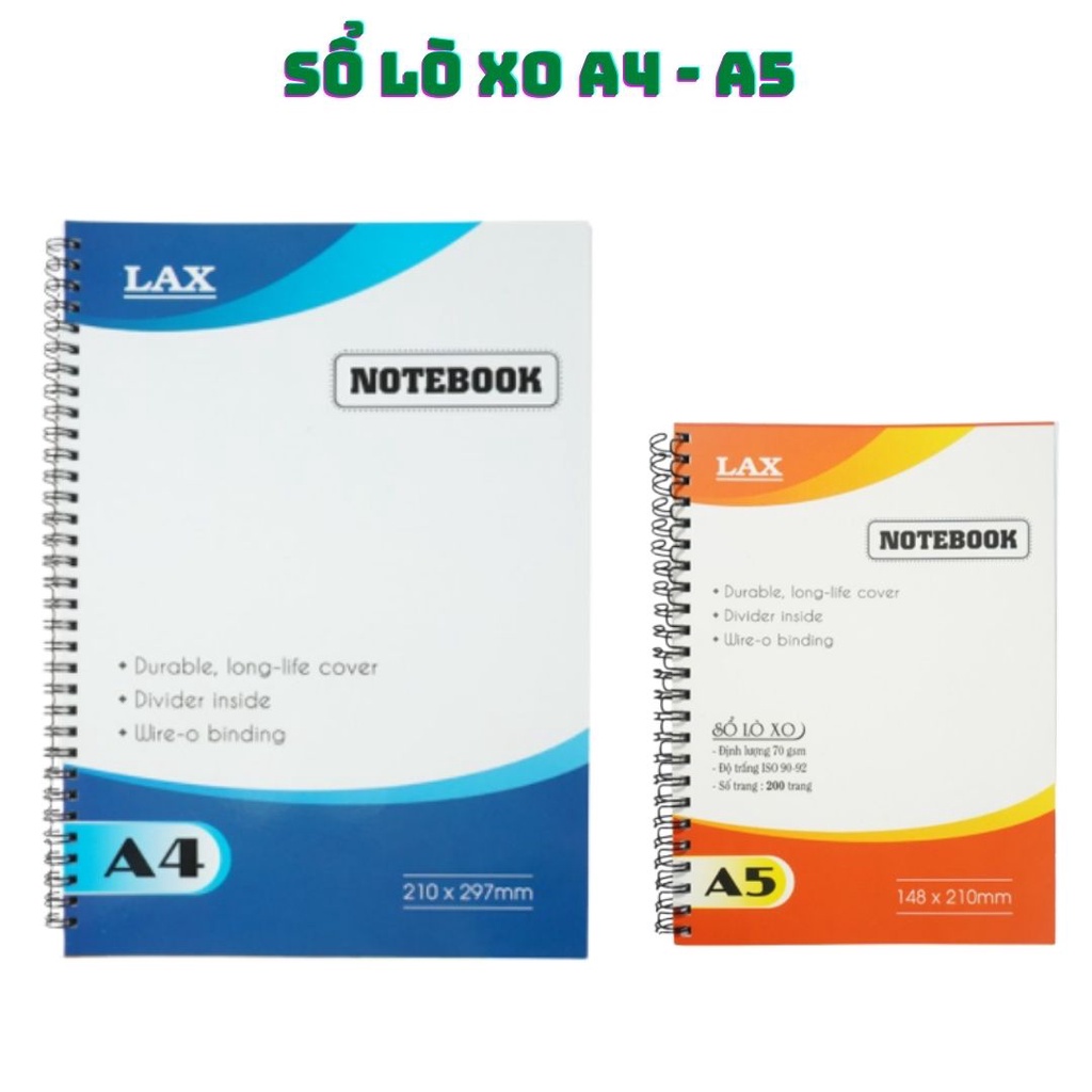 Sổ lò xo A4 A5 100 trang 200 trang xổ xé ghi chép A5 A4 notebook A5