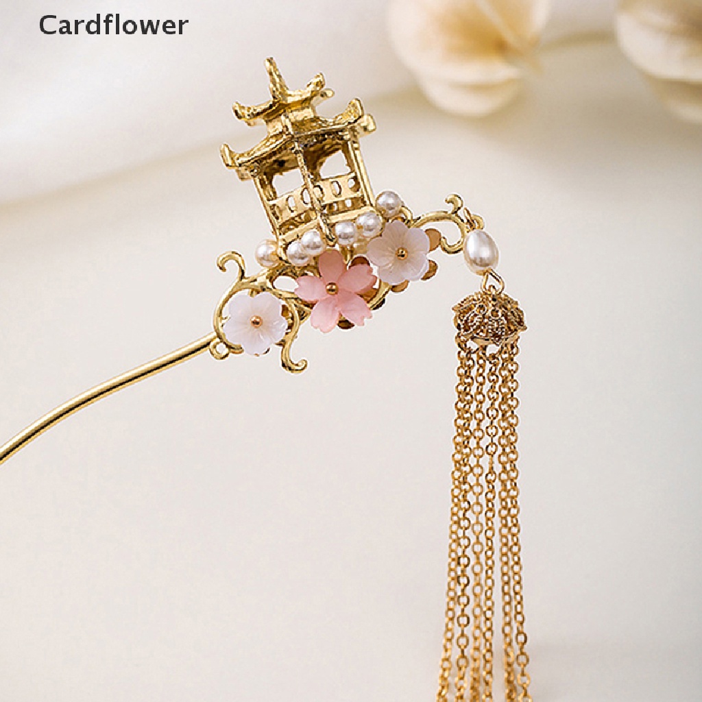 &lt; Cardflower &gt; Trâm Cài Tóc Tua Rua Dài Đính Hạt Ngọc Trai Hoa Vintage Trung Quốc Cho Cô Dâu Trong Ngày Cưới Giảm Giá