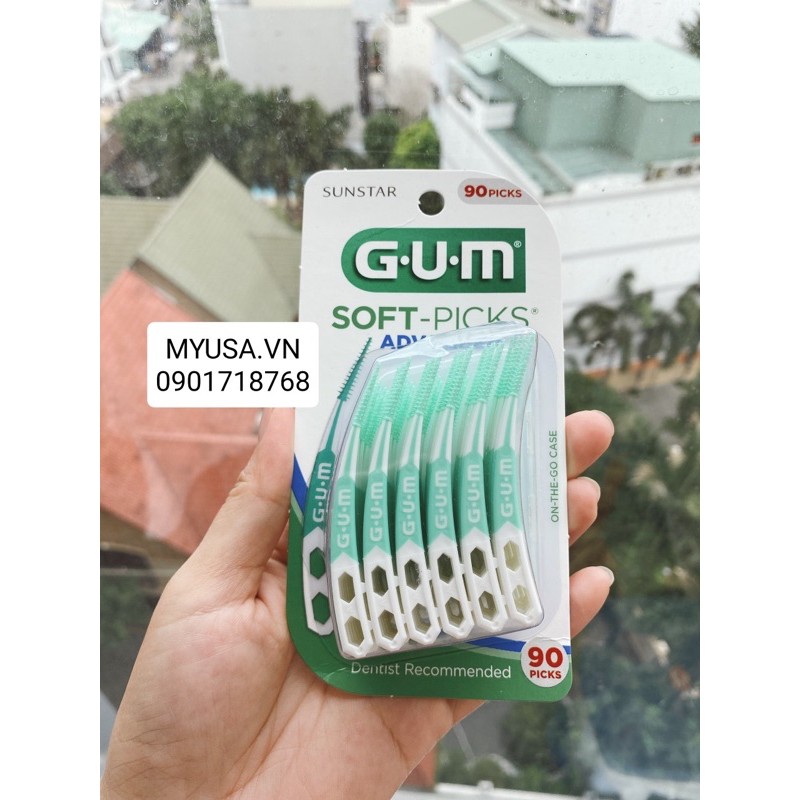 Tăm cao su Mỹ❤️Tăm xỉa răng GUM SOFF PICK - Vỉ 90 cái