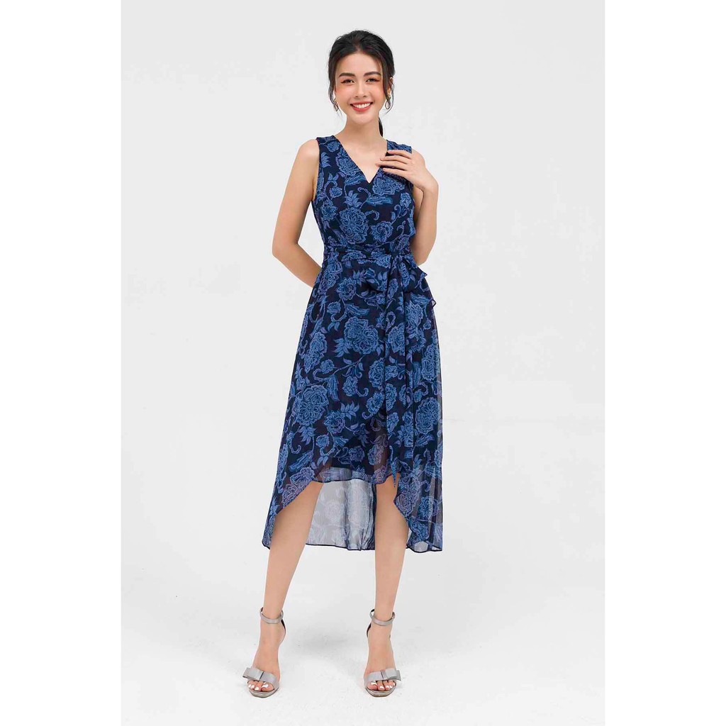 Đầm maxi phủ vạt, nơ eo LAMER L63M21H016 nhiều màu (ảnh thật ở cuối)