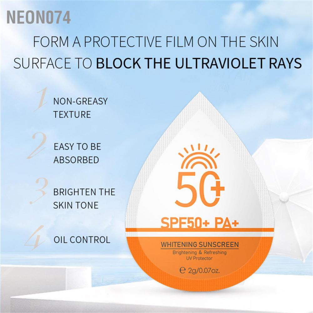 [Hàng mới về] Kem chống nắng UV SPF50+ PA+ làm trắng tông da 2g / 0.07oz