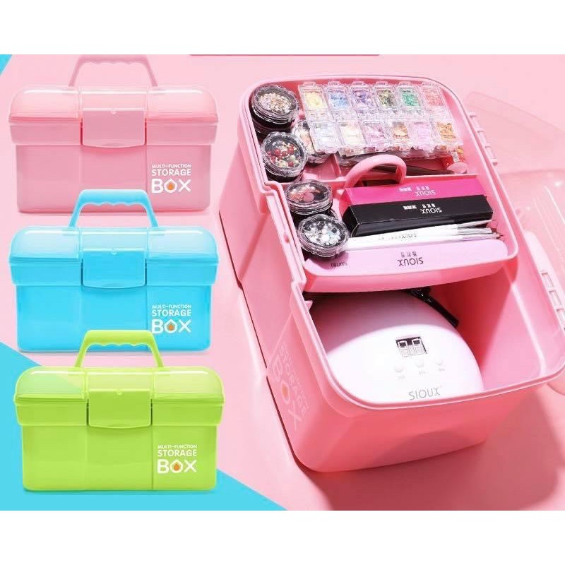 Thùng - cốp nhựa đựng nail- mi nối - phun xăm BOX 2 tầng