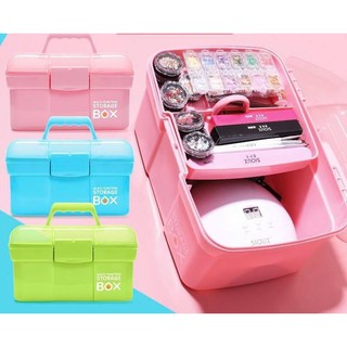 Thùng - cốp nhựa đựng nail- mi nối - phun xăm BOX 2 tầng