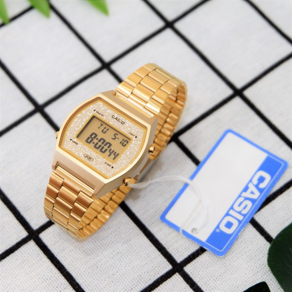 Đồng Hồ Casio Điện Tử B640WGG-9DF Dây Kim Loại Mạ Vàng 💖 𝓢𝓲ê𝓾 Độ𝓬 💖   Thiết Kế Mặt Lấp Lánh 🔥 Cam Kết Hàng Chính Hãng 🔥