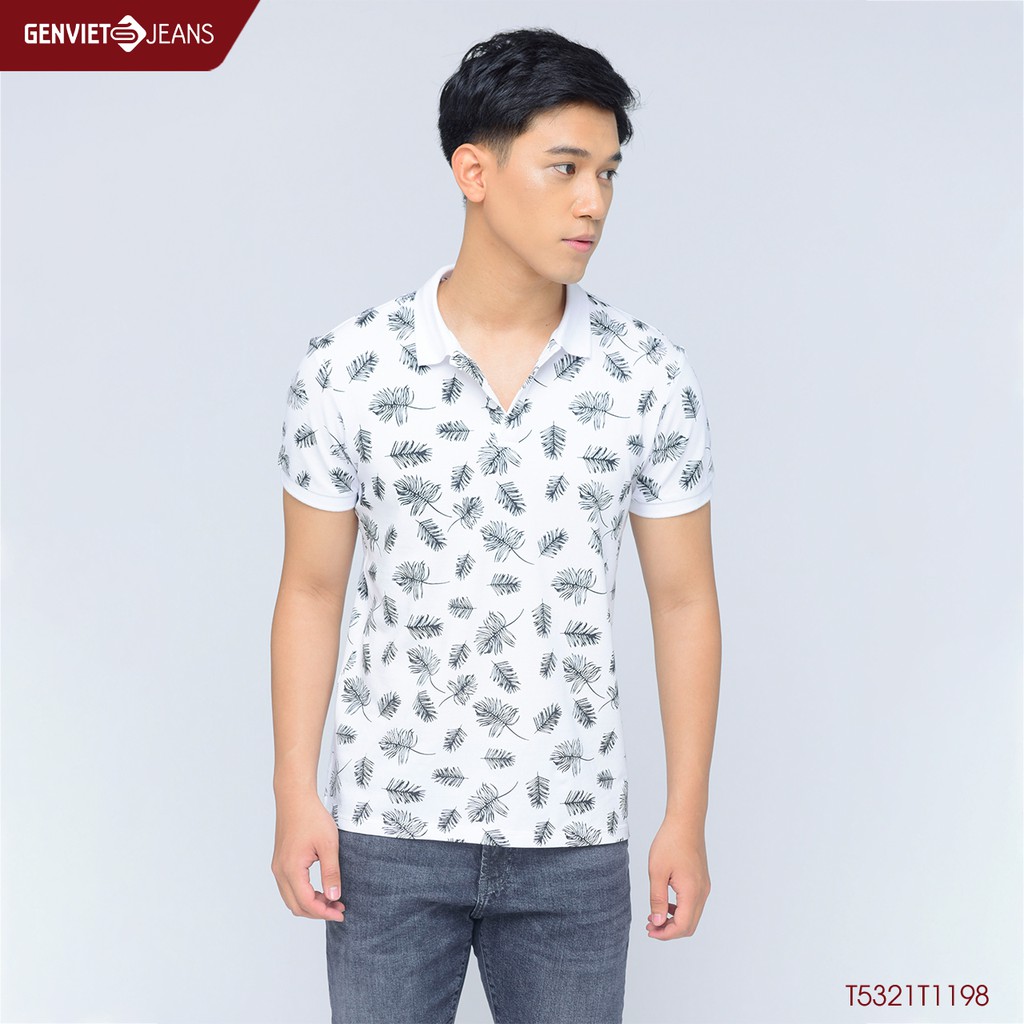 Áo Thun Polo Nam Phối Họa Tiết T5321T1198 GENVIET JEANS