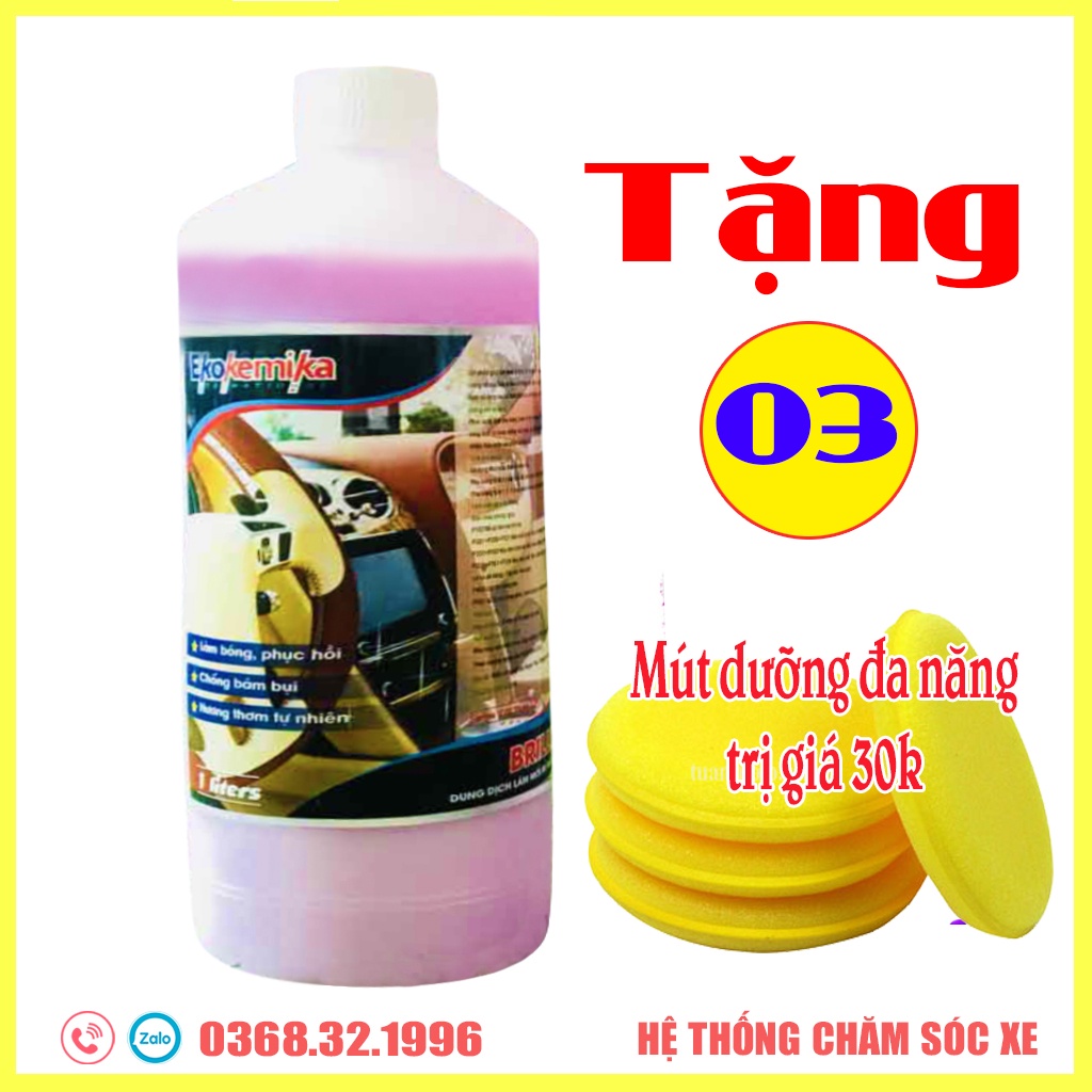 Dung Dịch Làm Bóng, Bảo Dưỡng Nhựa và Tablo - Dưỡng Nội Thất Ô tô Ekokemika BRILLIANT 1L