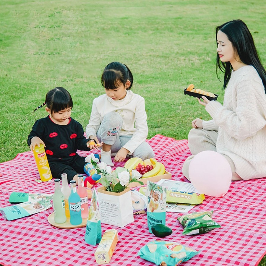 Thảm Picnic Dã Ngoại Khăn Trải Picnic Cắm Trại  Gấp Gọn Kẻ Caro Chống Thấm Nước Gấp Gọn Tiện Lợi