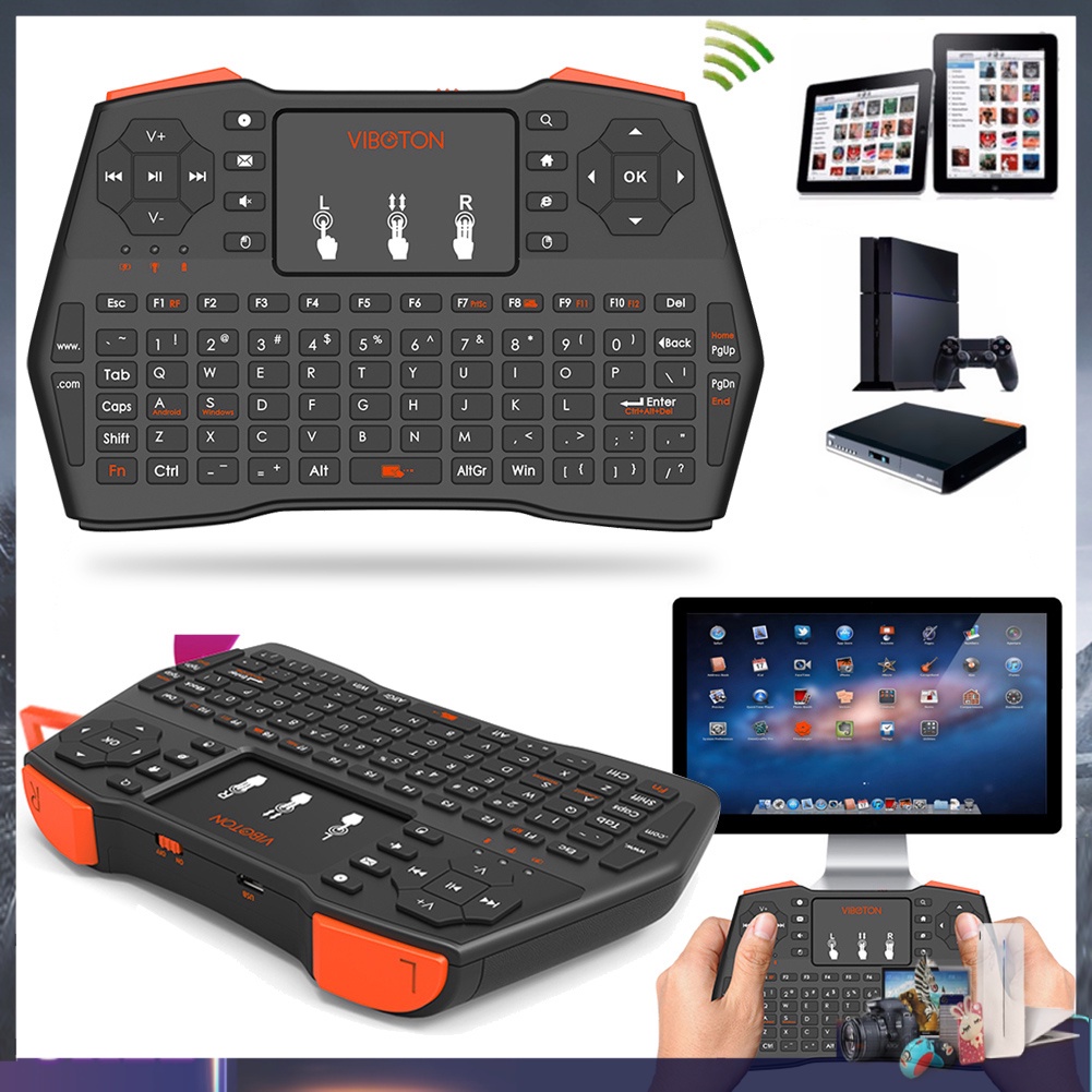 2.4GHz Wireless VIBOTON i8 Plus Handheld Keyboard with Touch Pad 1600 DPI 