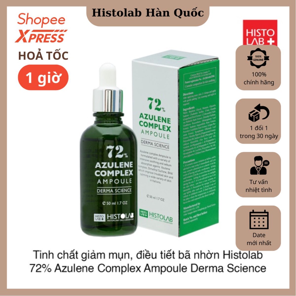 Serum dưỡng da cấp ẩm Histolab 72 Azulene Complex Ampoule Derma Science 50ml - Histolab Hàn Quốc