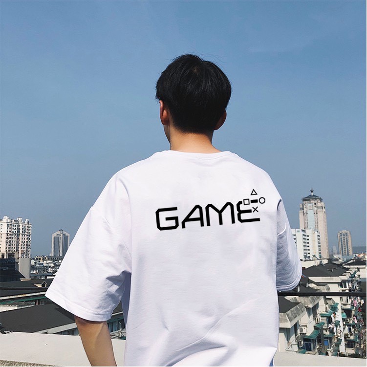 [ AT0104] Áo thun nam nữ - Áo phông Unisex họa tiết GAME form rộng dáng rông, oversize , 2 màu TRẮNG ĐEN | BigBuy360 - bigbuy360.vn