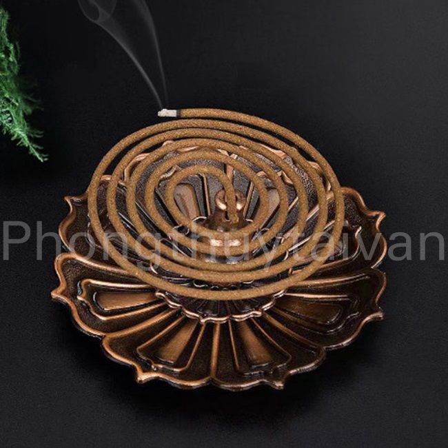 Khay Hứng Nhang Vòng,Đế cắm nhang cây ,nhang vòng HOA Hợp Kim 8.5cm - Thờ cúng
