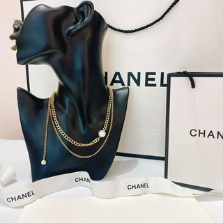 Vòng cổ Chocker xích to nhỏ 2 ngọc - vàng