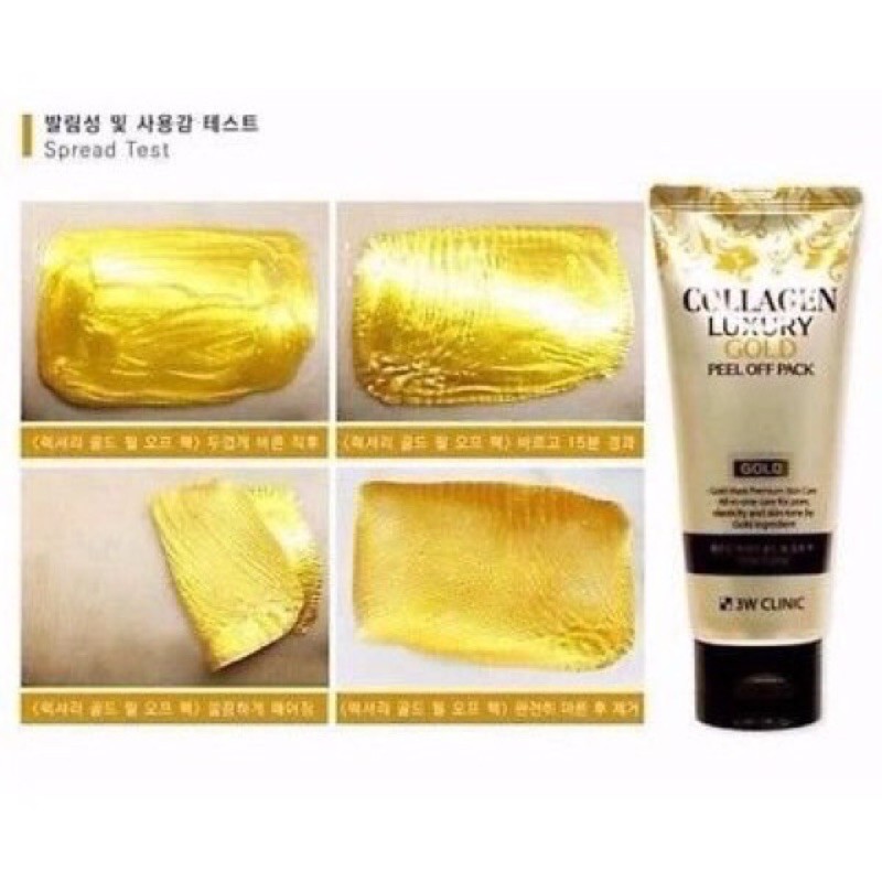 Mặt nạ lột tinh chất vàng 24K 3W CLinic Collagen & Luxury Gold Peel Off Pack 100G