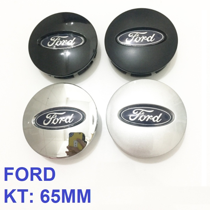 Logo chụp mâm, ốp vành la zăng bánh xe ô tô Ford, đường kính 65mm, chất liệu nhựa ABS cao cấp