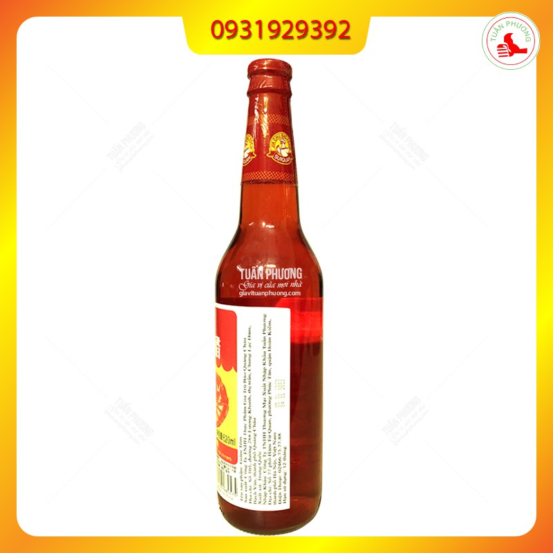 Giấm Hồng - Giấm Tôm 620ml/Chai- thùng 12 chai chính hãng Tuấn ơhương Phân phối