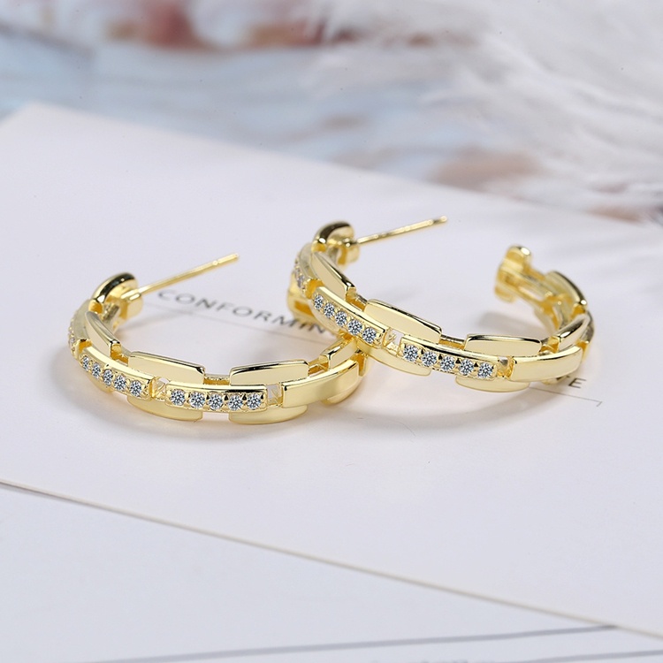 Bông tai khuyên tròn thời trang nữ, S925 - HT313