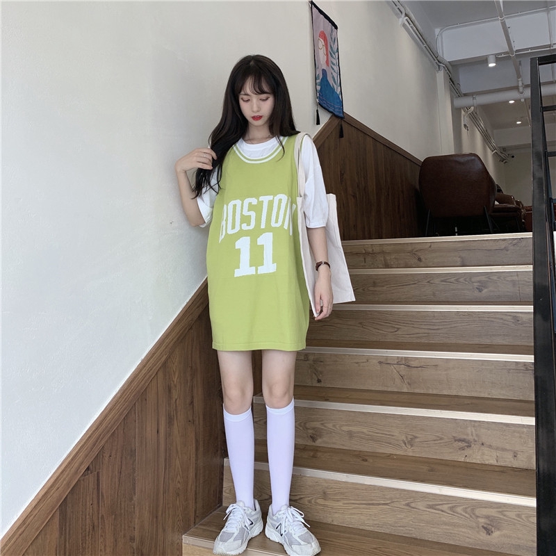 Áo thun bóng rổ cộc tay dáng rộng phong cách harajuku dành cho nam nữ | BigBuy360 - bigbuy360.vn