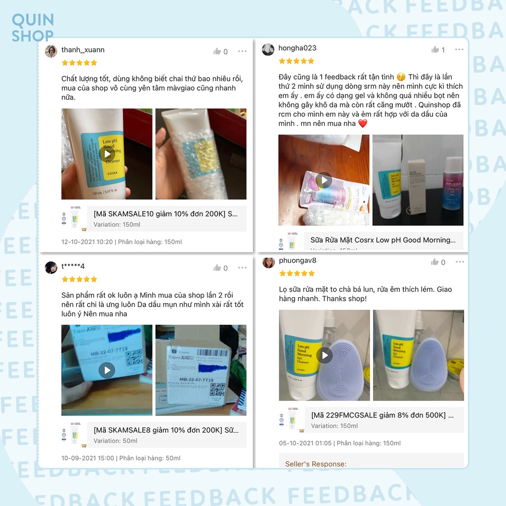 Sữa Rửa Mặt Dịu Nhẹ Cho Da Dầu Mụn, Nhạy Cảm Cosrx Low pH Good Morning Gel Cleanser