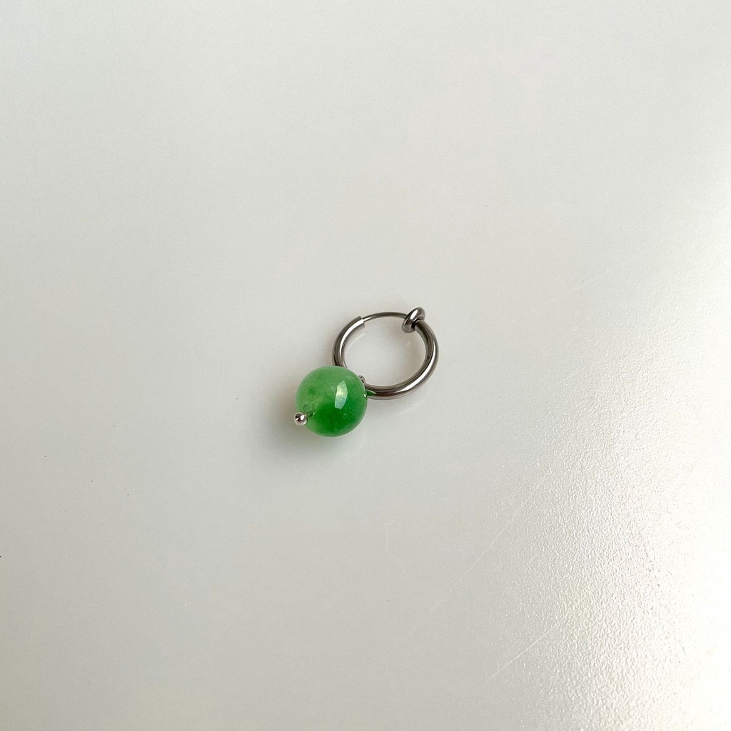 Bông tai đính đá sapphire xanh và thép không gỉ không cần xỏ lỗ tiện lợi 19A1336