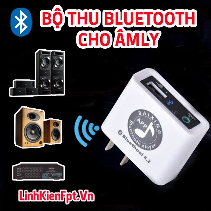 Bộ Thu Bluetooth Cho Âm Ly Tích Hợp Sạc Điện Thoại