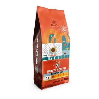 Cà Phê Gu Nguyên Chất HEALTHY COFFEE 500g [Bộ 2 Gói 500gr Tặng Phin Nhôm Phương Vy Coffee]
