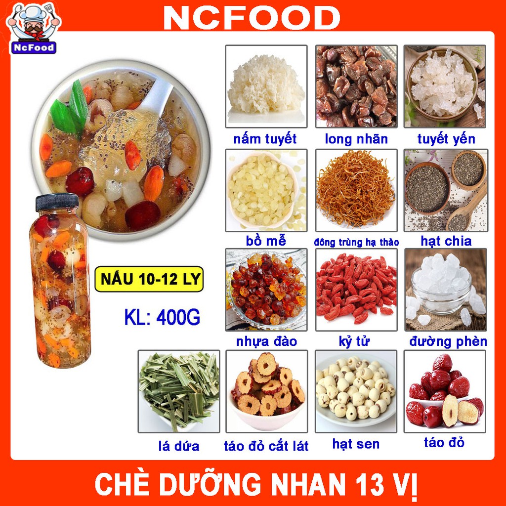 Set Chè Tuyết Yến Dưỡng Nhan 13 Vị 400gr  NCFOOD
