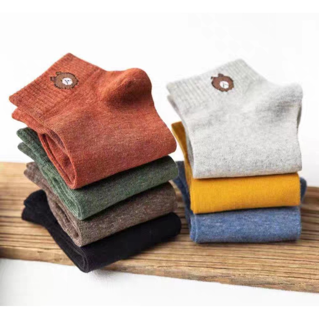 Set 10 Đôi Tất Gấu Brown Cổ Ngắn