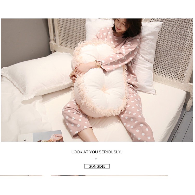 Set Đồ Ngủ Áo Tay Dài Hoạ Tiết Chấm Bi + Quần Dài | BigBuy360 - bigbuy360.vn