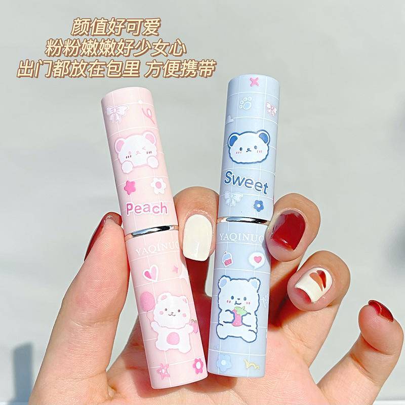 Son Dưỡng Môi Chiết Xuất Dâu Tây/Đào Tự Nhiên Lâu Trôi