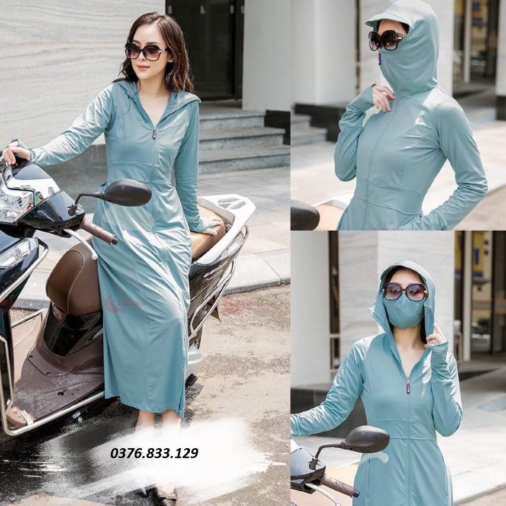 Áo chống nắng toàn thân thời trang GU vải 2 lớp thoáng mát chống tia UV bản cao cấp | BigBuy360 - bigbuy360.vn