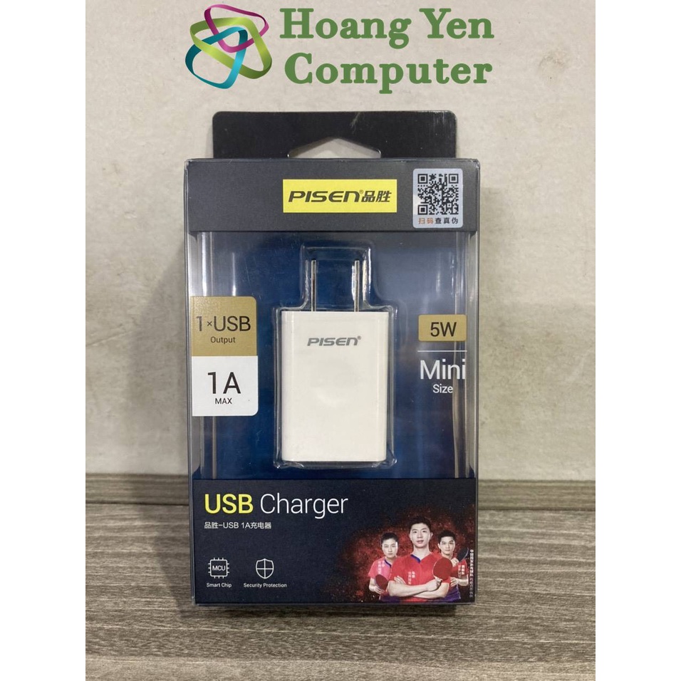 Cốc Sạc Pisen 1A Cho IP5 6 7-Bảo hành 12 tháng