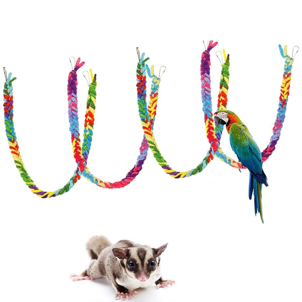 Đồ Chơi Dây Thừng Treo Nhiều Màu Sắc Vui Nhộn Cho Chim Cảnh