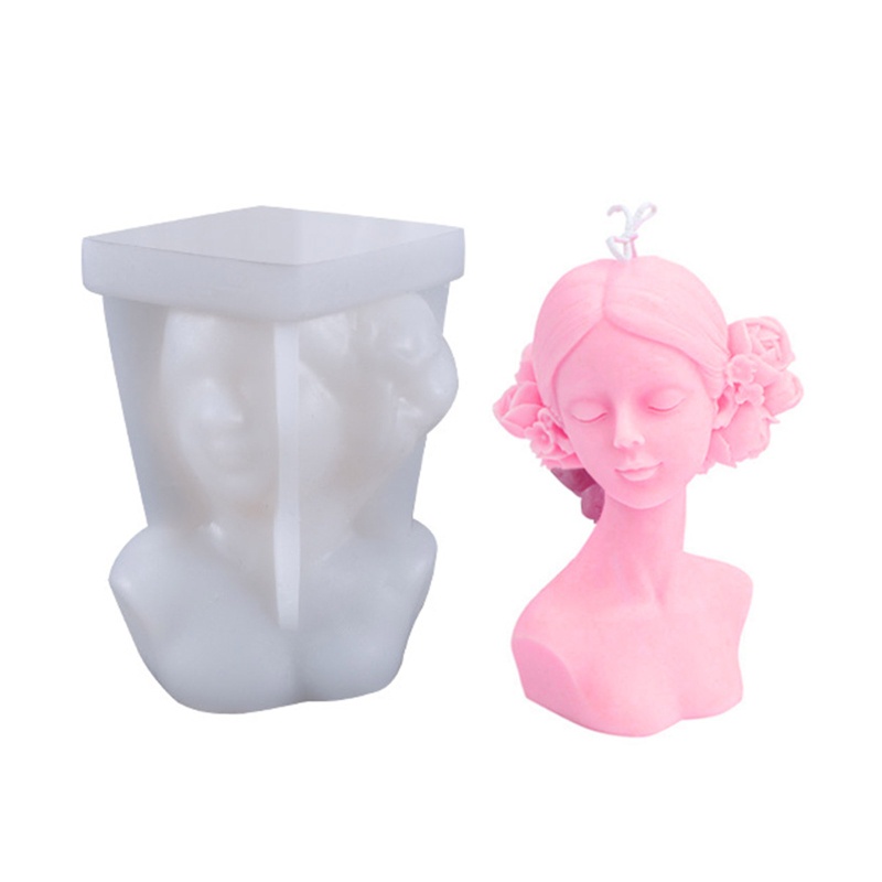 Khuôn silicone tạo hình làm nến hình cô gái UV DIY